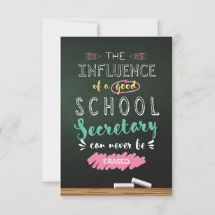 Cartão De Agradecimento Influência de um bom secretário escolar
