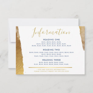 Cartão De Agradecimento INFORMAÇÃO MODERNA luxuoso dourado azul