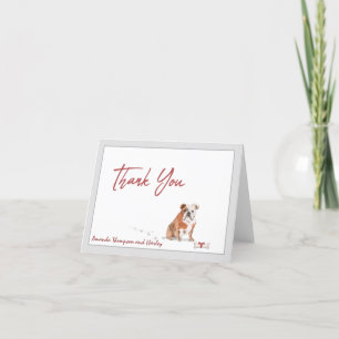 Cartão De Agradecimento Inglês Buldogue Pet Dog Personalizar Fita Óssea