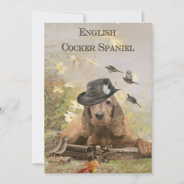 Cartão De Agradecimento Inglês Cocker Spaniel (Verso)