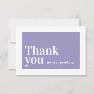 Cartão De Agradecimento INSERIR PEDIDO ELEGANTE obrigado de negócios roxo