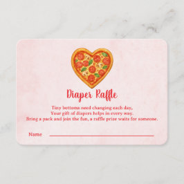 Cartão De Agradecimento Inserto de Rifa de Fraldas de Pizza em Forma de Co