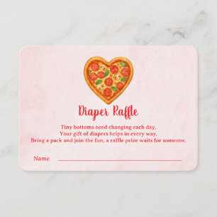 Cartão De Agradecimento Inserto de Rifa de Fraldas de Pizza em Forma de Co