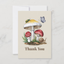 Cartão De Agradecimento Insetos Natureza Da Madeira De Cogumelo