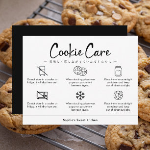 Cartão De Agradecimento Instruções de Cuidados com Cookies Minimalist Bake