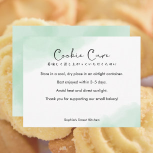 Cartão De Agradecimento Instruções de Cuidados com Cookies Simple Green Wa