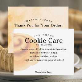 Cartão De Agradecimento Instruções de Cuidados para Biscoito de Rolo de Ca