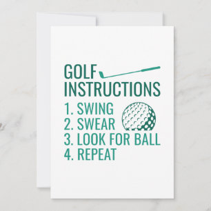 Cartão De Agradecimento Instruções para Golf
