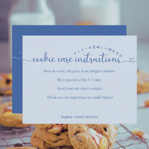 Cartão De Agradecimento Instruções Simples de Cuidados com Cookies em Scri