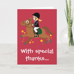 Cartão De Agradecimento Instrutor Horseback Riding Obrigado