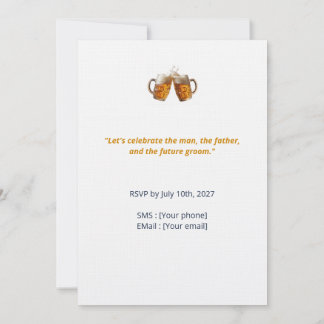 Cartão De Agradecimento Invitation Groom Shower - Thème Bière Artisanale
