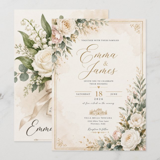 Cartão De Agradecimento invitation mariage (Frente/Verso)