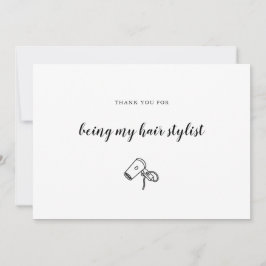 Cartão De Agradecimento Invólucro da Stylist do Cabelo de Casamento