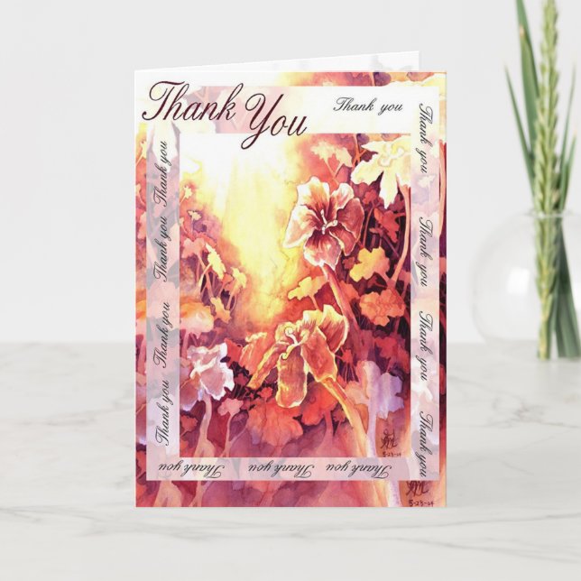 Cartão De Agradecimento Íris Vermelho _cartões de agradecimentos_ (Frente)