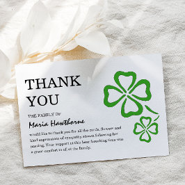 Cartão De Agradecimento Irlandês Green Shamrock Clover Sympathy