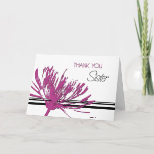 Cartão De Agradecimento Irmã Flor Rosa Obrigado, Bridesmaid Card