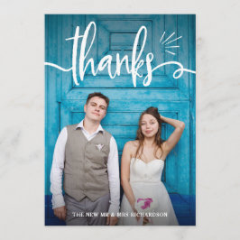 Cartão De Agradecimento Irrisório e encante | obrigado do casamento de