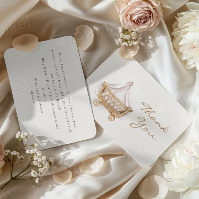 Cartão De Agradecimento Islamic Baby Girl Aqiqah Thank You Card (Criador carregado)