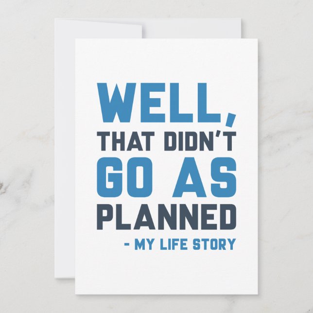 Cartão De Agradecimento Isso não foi como planejado (Frente)