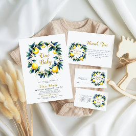 Cartão De Agradecimento Italian Amalfi Lemon Wreath Ciao Baby Baby Shower