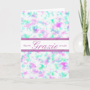 Cartão De Agradecimento Italian Thank You Grazie-Girl Shade greeting card