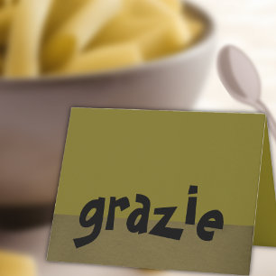 Cartão De Agradecimento Italian Thank You Note Grazie