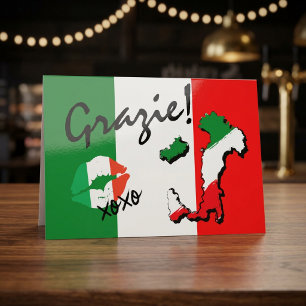 Cartão de Agradecimento Italiano Grazie