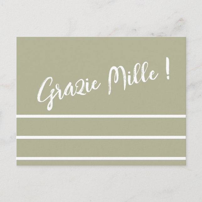 Cartão de agradecimento italiano listrado (Frente)