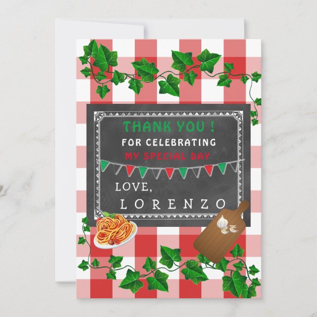 Cartão De Agradecimento Italiano Obrigado (Frente)