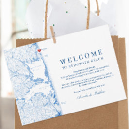 Cartão De Agradecimento Itinerário de Boas-vindas ao Casamento de Praia Re