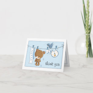 Cartão De Agradecimento It's A Boy Shower Thank You
