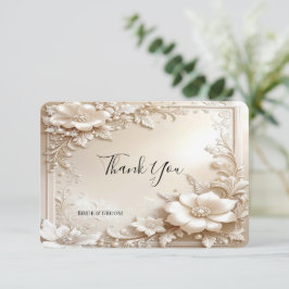 Cartão De Agradecimento Ivory Flowers Thank You Card