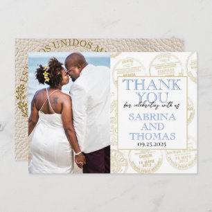 Cartão De Agradecimento Ivory Mexico Foto De Casamento Obrigado