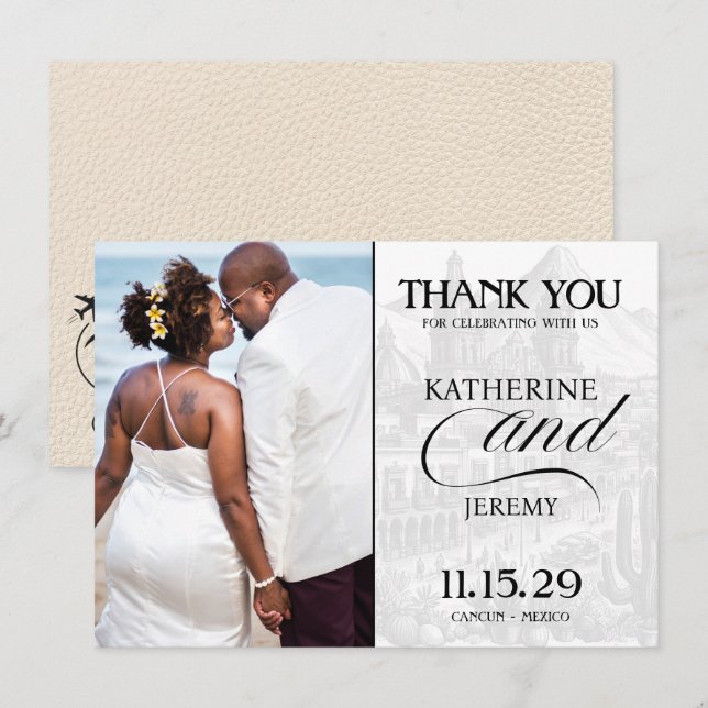 Cartão De Agradecimento Ivory Mexico Passport (Frente/Verso)