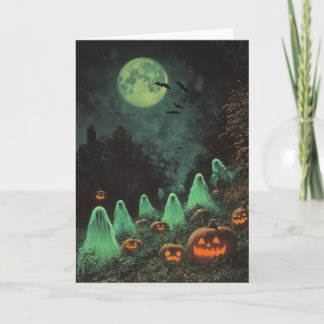 CARTÃO DE AGRADECIMENTO JACK O LANTERN DE HALLOWEEN FANTASMAS