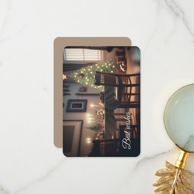 Cartão De Agradecimento jantar de natal (Frente/Verso In Situ)