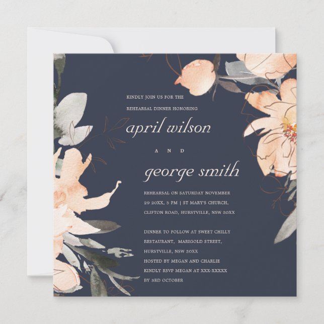 CARTÃO DE AGRADECIMENTO JANTO FLORAL DE RECUPERAÇÃO DO MARINHO TERRACOTA C (Frente)