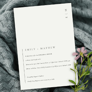 Cartão De Agradecimento Janto mínimo moderno de ensaio branco preto Convit