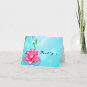 Cartão De Agradecimento Japanese Lotus Folded Thank You Card