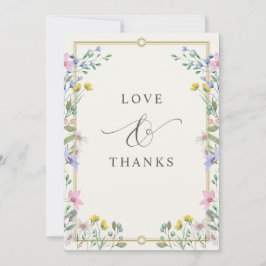 Cartão De Agradecimento Jardim Country Flores Silvestres Casamento Floral