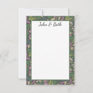 Cartão De Agradecimento Jardim das Borboletas Roxas das Maravilhas Brancas