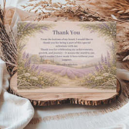 Cartão De Agradecimento Jardim de Campo de Lavanda Aniversário
