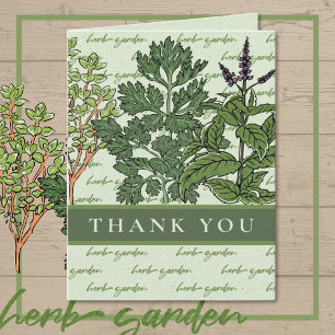 Cartão De Agradecimento Jardim de Ervas Green 