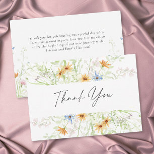 Cartão De Agradecimento Jardim de Flores Silvestres Casamento Floral Rústi