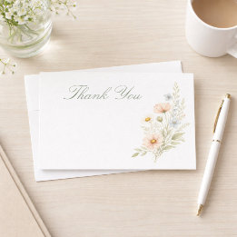 Cartão De Agradecimento Jardim de Flores Silvestres Personalizadas Obrigad