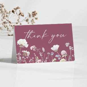 Cartão De Agradecimento Jardim Floral de Flores Silvestres