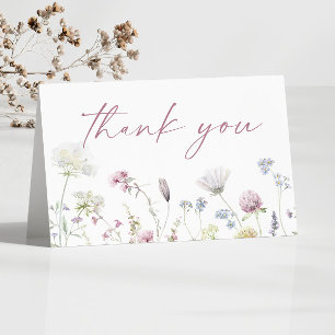 Cartão De Agradecimento Jardim Floral de Flores Silvestres