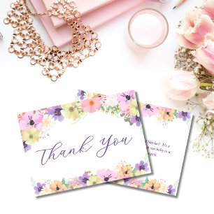 Cartão De Agradecimento Jardim Floral Elegante