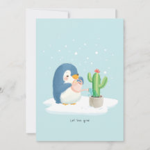 Jardineiro de Pinguim de Inverno Deixe o Amor Cres