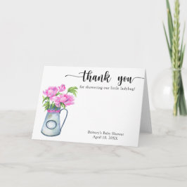 Cartão De Agradecimento Jarro de aquarela obrigado chá de fraldas